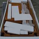 NTC Flow Modern Wooden Rectangle Desk Table with Hidden Drawer – Waterproof & Heat Resistant - Teak Look