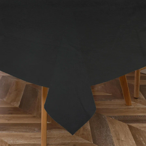Majestic Giftware PU Faux Leather Rectangle Tablecloths | (TCE17-54108) Black Waterproof Spill Proof Dining Table Cover | Decorative Washable Tablecloth for Home, Kitchen, Party (144x54)