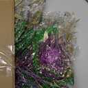 9 Pcs 17.7 Inch Mardi Gras Picks Decoration Centerpieces for Tables Mardi Gras Glitter Picks Purple Green Gold Decor Floral Stems Sprays Artificial Branch for Tree Topper Ornament DIY Decor