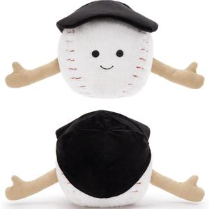Muiteiur Baseball Plush Toy, Stuffed Ball Plush with Cute Smile & Baseball Cap, Soft Stuffed Sports Toy, for Kids Girls Boys Fans