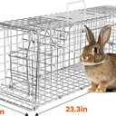 24 Humane Live Animal Trap Cage, Heavy Duty Folding Catch and Release Rodent Trap for Squirrels, Rabbits, Stray Cats, Skunks, Moles, Gophers, Groundhogs Galvanized Rustproof Steel