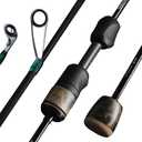 SEASIR Stream Fishing Rod, Ultralight Spinning Rod Travel Bait Casting Rod, 2 Piece, Fuji A O Ring Guide, Solid Wood Handle, 40T Carbon Fiber, Compact Fishing Pole for Saltwater Freshwater Trout Bass