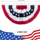 4PCS Set 3 x 6 Feet American Pleated Fan Flag, Indoor Outdoor Patriotic 250 Anniversary USA Decorations, Bunting Outdoor for Memorial Day and 4th of July, Patriotic Half Fan Bunting Flag for Outside