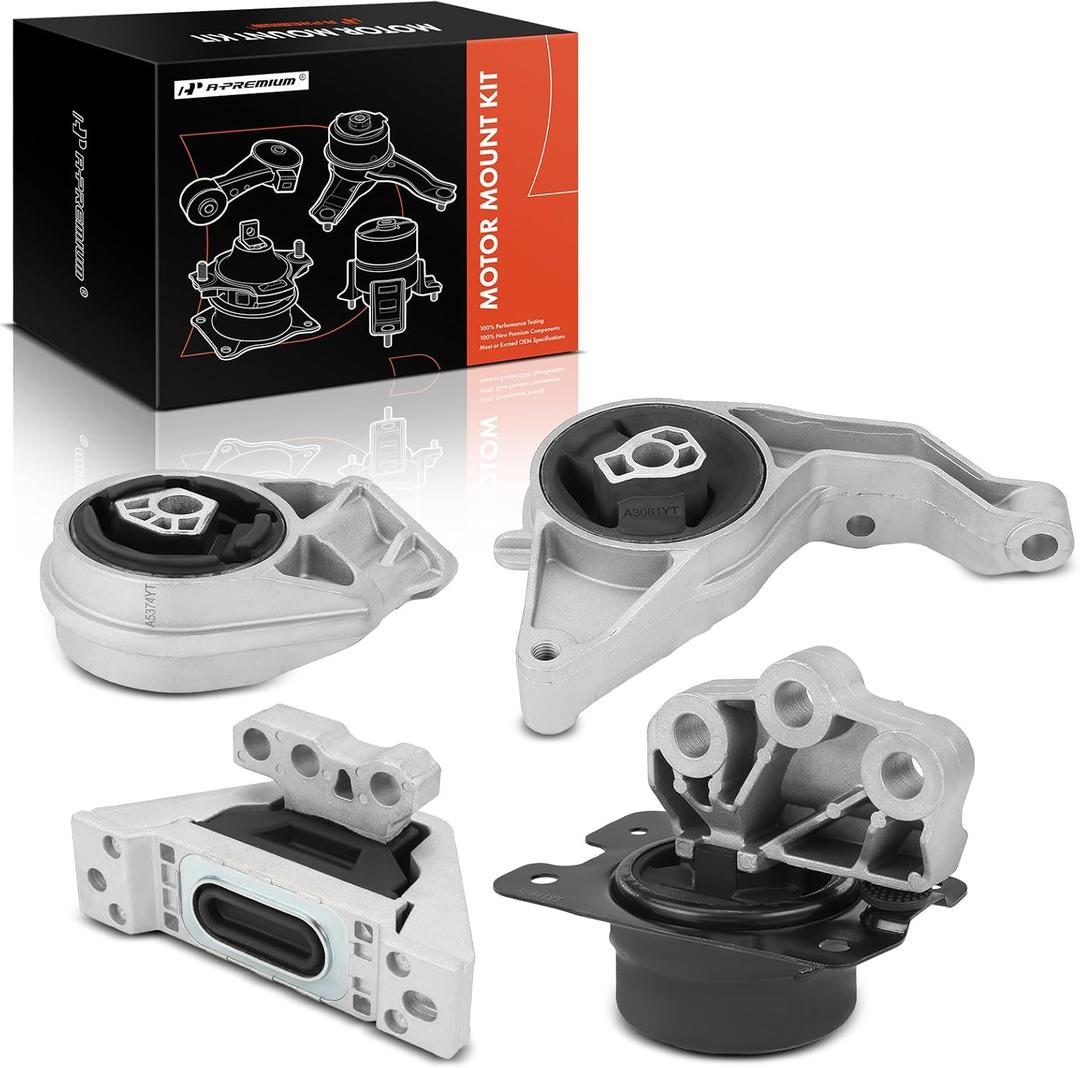 A-Premium 4PCS Engine Motor Mount and Transmission Mount Kit Compatible with Chevrolet HHR 2006-2011, Cobalt 2005-2010 & Pontiac G5 2007-2010 & Saturn Ion, 2.0L 2.2L 2.4L, Automatic Transmission