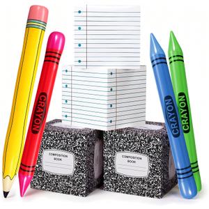 Realspring 8 Pcs Graduation Decorations Large Classroom Theme Balloon Boxes Large Inflatable Pencil Crayon for Class of 2026 Congrats Grad Preschool Kindergarten Back to School Decor(Elegant Style)