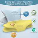Cervical Neck Pillow for Pain Relief, Ergonomic Reading Pillow for Bed, Orthopedic Wedge Pillow Back Support Pillow, Contour Memory Foam Pillows for Sleeping, Couch Floor Use Lying, Leaning Reading