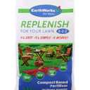 EarthWorks EW4H Replenish Lawn Fertilizer (8-2-2), Organic Compost Grass Food, Deep Root Turf Booster, Year-Round Green, Soil-Building Formula for All Seasons, 25 lbs