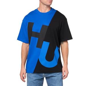Block Logo Cotton T-Shirt, Black Jade/Cobalt, XL