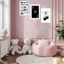 Kyiyhzp 3Pcs Fashion Black White Bow Canvas Wall Art Funky Aesthetic Cherry Poker Picture Painting Trendy Preppy Aesthetic Wall Decor Artwork for Girl Room Dorm Apartment Bedroom Decorations 16x24in
