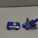 Collision Transforming Dinosaur Car Toy, Magnetic Dinosaur Transformer Car for Boys & Girls Party Favors Birthday Christmas (Blue)