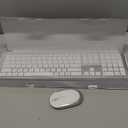 Wireless Keyboard and Mouse Combo - Full Size Slim Thin Wireless Keyboard Mouse with Numeric Keypad 2.4G Stable Connection Adjustable DPI (White & Silver)