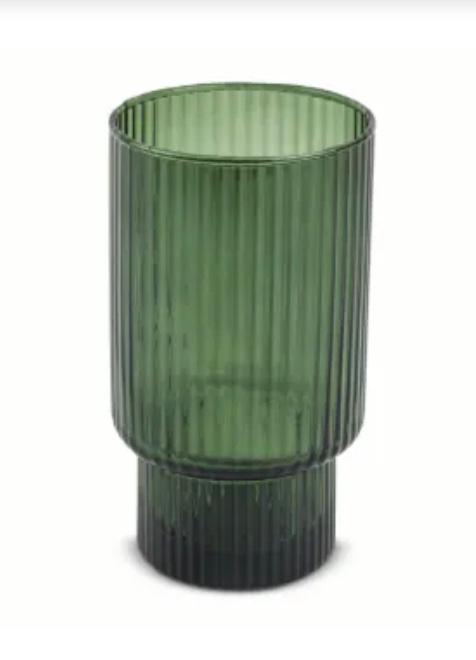 Core Home Ribbed Cooler - Green, 2 Glasses and 3 Reduce Straw