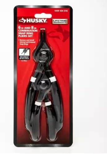 Husky 6 in. and 8 in. Snap Ring Pliers with Cushion Grip (2-Pack)