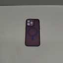 WRJ Case for iPhone 15 Pro Max with Screen Protector, [Compatible with MagSafe][Full Camera Protection] Anti-Fingerprints Slim Translucent Matte Shockproof Phone Cover for Women Men-Dark Purple