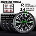 Hubcap Wheel Cover Replacement R14 Hub Caps Universal-Fit Steel Wheel Rim Cover ABS Material Exterior Accessories for Car Truck SUV -Set of 414-inchSilver-Black