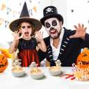 3PCS Ghost Candle Holder, Halloween Cute Cartoon Small Ghost Candle Holder, Tealight Handcrafted Ceramic - White Candlestick for Table Centerpiece, Small Candle Holders Perfect for Tea Light