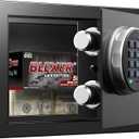 Grimtron Smart Biometric Safe - (0.80 cu. ft.) Fingerprint Lock Box with Silent Mode, Backlit Keypad and LED Light, Small Caja Fuerte with Anti-Rust and Anti-Theft 7.87"H x 14.57"D x 16.93"W
