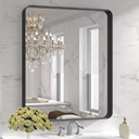LOAAO 30X36 Inch Black Metal Framed Bathroom Mirror for Wall, Matte Black Bathroom Vanity Mirror Farmhouse, Anti-Rust, Tempered Glass, Hangs Horizontally or Vertically