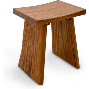 StrongTek Teak Shower Stool, Solid Wood Bath Seat, 18 in, Pre-Oiled, Natural