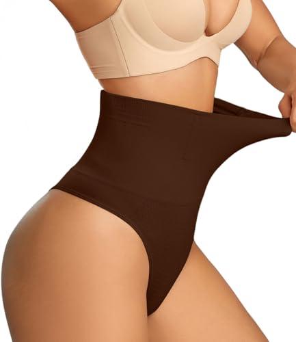 Dulchany Thong Shapewear Tummy Control Underwear For Women Seamless Body Shaper Panties (Medium, Black)