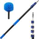 23FT High Reach Cobweb Duster with Extension Pole, Spider Web Brush with Lightweight 4-16.5 ft Telescoping Pole, Soft Bristles Webster Cobweb Duster for Outdoor Indoor Cleaning