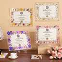 Novabright 4 Style 2026 8.5x11 Floral Acrylic Graduation Certificate Frame Pressed Flower Wall Mount Floating Picture Frame 11x14 A4 Photo for Diploma Degree Document Memory Picture Gift