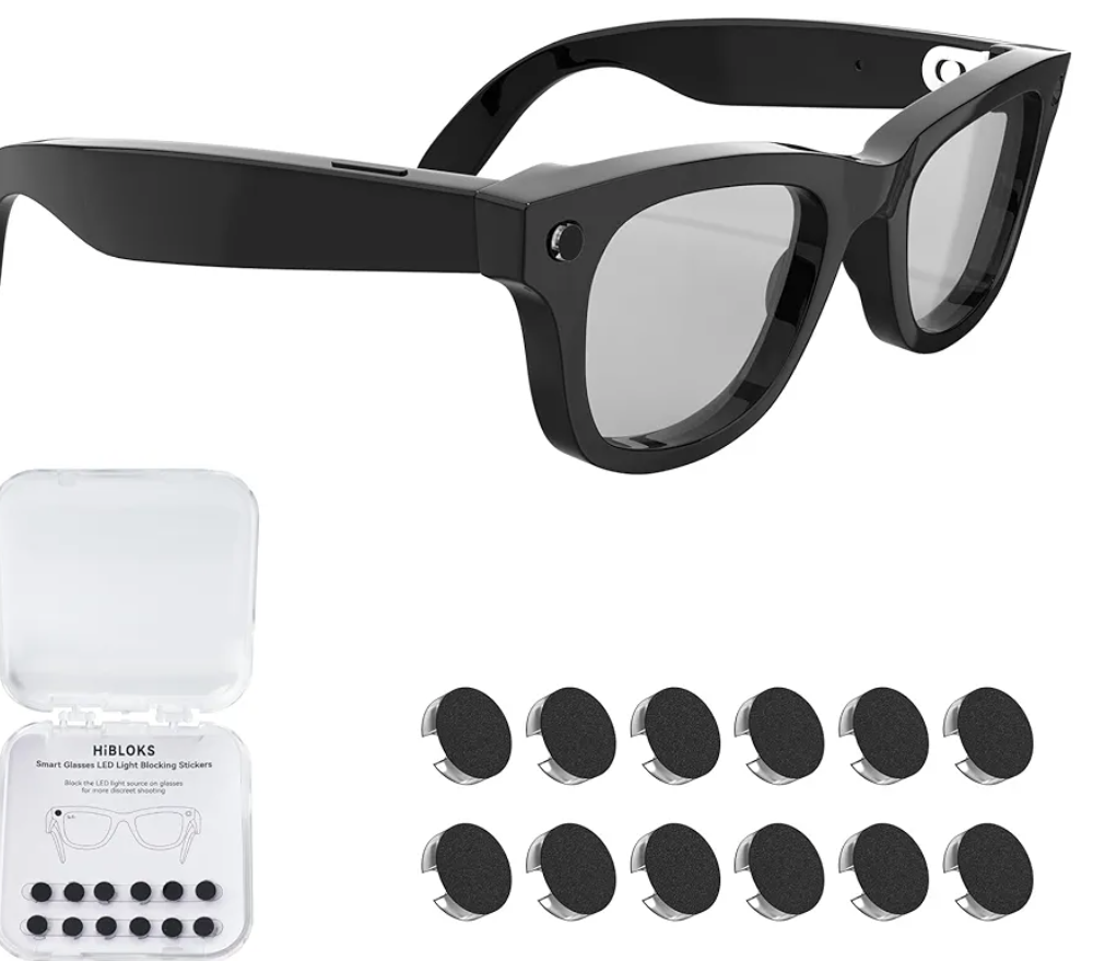 7Pcs LED Light Blocking Stickers Compatible with Ray-Ban Meta Wayfarer/Skyler/Headliner (Gen 2) & Oakley Meta HSTN Smart Glasses Accessories, Low-Tack Restickable Blackout LED Light Covers Sticker