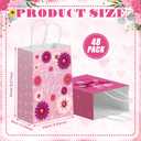Yeaqee 48 Pcs Happy Mother's Day Party Favors Bags Mother's Day Goodie Paper Bags with Handles Pink and Red Mom Heart Flowers Gift Candy Treat Pouch for Mom Party Supplies Decoration, 1 count