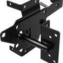 Gate Latches for Wooden Fences Heavy Duty Post Mount Automatic Gravity Lever Spring Self Locking Hardware Wood/Vinyl Fence Gate Lock for Secure Pool/Yard/Garden,Black Finishing,Steel