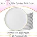 BTaT- White Porcelain Dessert Plates, 8", Set of 12, Christmas