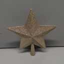 Tree Toppers Christmas Decorations, 10" Champagne Christmas Tree Star Topper, Hard Star Tree Topper Christmas Decorations Glitter Xmas Ornament for Holiday Home Xmas Party Decor Gathering Ornament