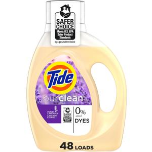 Tide Purclean Liquid Laundry Detergent, Honey Lavender Scent, 63 fl oz, 48 Loads