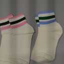 American Trends Womens Crew Socks Retro Mini Striped Ankle Socks Casual Cotton Novelty Socks for Fashion Outfits