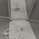 FUNTOUCH Rechargeable Travel Makeup Mirror with 72 Led Lights, Portable Lighted Beauty Mirror, 3 Color Lighting, Dimmable Touch Screen, Tabletop LED Folding Cosmetic Vanity Mirror (White)