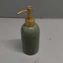 Natheeph 14OZ Ceramic Soap Dispenser Ceramic Soap Pump Dispenser Can Fill Liquid for Bathroom/Kitchen (Green)