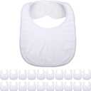 Geyoga 20 Pieces Sublimation Blanks White Bibs for Baby Decorating Washable Reusable Fabric Bibs