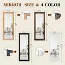 Full Length Mirror 58"x22" Solid Wood Frame Floor Large Mirror for Living Room, Bedroom Hanging or Leaning Wall-Mounted, Light Brown
