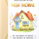 New Home Greeting Card, Moving Apartment Housewarming Greeting Card with Envelope Congratulations on Your New House Gift for Men & Women