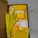 FLAIR GIFTS Yellow Raincoat Goose Outfits Porch Goose Waterproof Clothes with Umbrella Hat Rubber Duckie Fits 23" Geese Statue for Spring Summer Garden Lawn Patio Yard Outdoor Decor (Rubber Duckie)