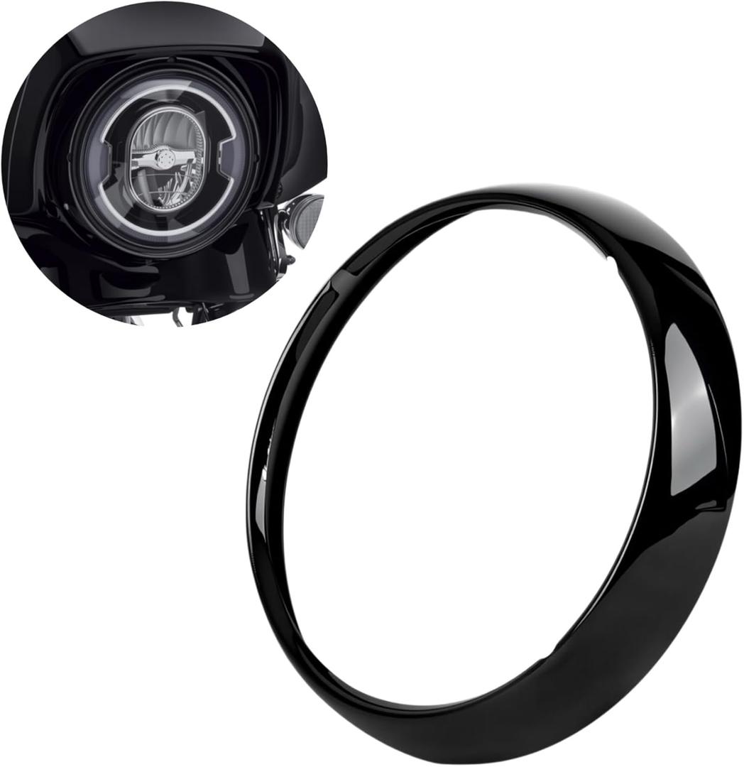 7" Headlight Head Light Bezel Headlamp Decorate Trim Ring Cover for Harley Touring Road King Electra Glide Street Glide