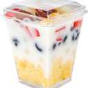 EASERCY 50 Pack 5 oz Plastic Dessert Cups with Lids, Yogurt Parfait/Appetizer Cup with Lids for Party, Mini Dessert Cups with Spoons Dessert Shooter Cups for Pudding, Fruit and Ice Cream