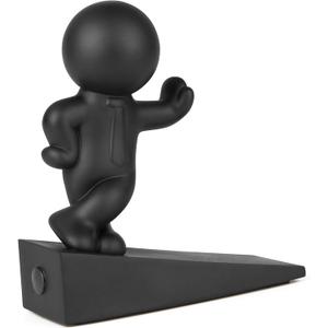 Cute Door Stop, Decorative and Sturdy, Well Designed Door Stopper, Effective to Hold Your Door Open, 1 Pack, Black (Patented)