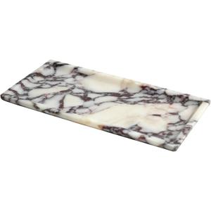 Natural Marble Tray, Coffee Table, Food, Fruit, Paper Cup, Cake Display, Coffee bar, Family Gatherings, Seasonal Holiday Decoration Tray(Viola-rectangle-11 x5 x0.7)