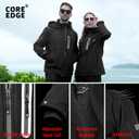 Women's Heated Jacket with Battery Pack 12V 5 in 1 Smart Control Battery Heated Jacket for Women with 6 Heated Zones (Black)