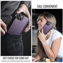 Compatible with iPhone 15 Wallet Case with Card Holder RFID Blocking for Women Men, Double Magnetic Clasp Kickstand Shockproof Phone Case Fit for iPhone 15, Purple