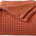 PHF Bed Blanket | Soft, Breathable, and Lightweight Blanket for All-Season | Perfect for Layering | Brielle Collection (Full/Queen, Burnt Orange)