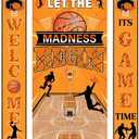 3Pcs Basketball Party Decorations Set, Let The Madness Begin Basketball Door Cover Welcome It's Game Time Porch Sign Banner Backdrop for Indoor Outdoor March Madness Sport Theme Party Supplies