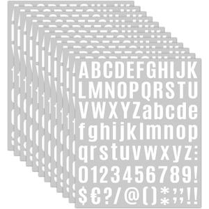 Qilery 32 Sheets 1 Inch Letter and Number Stickers Self Adhesive Vinyl Letters Alphabet Stickers Big Font Letters Number Tags for School Classroom Home Mailbox Decor (White)