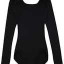 Capezio Girls' Team Basics Long Sleeve Leotard L Black