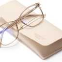 Madison Avenue Blue Light Blocking Glasses Anti Eyestrain UV Glare Blue Light Glasses for Women with Case, TV Phone Computer Gaming Eyeglasses (Coffee Brown)